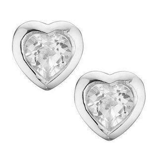 Christina Collect 925 sterling sølv Topaz hearts små hjerter med hvide topaz, model 671-S16